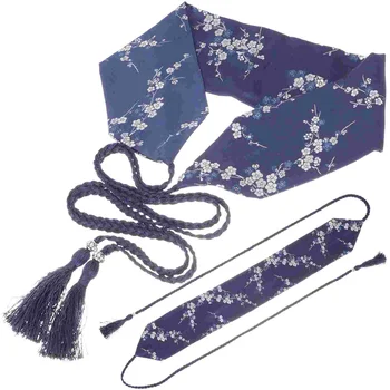 Кимоно пояс колан талия пискюл вратовръзка обвивка дамска рокля корсет Топ Ханфу декор аксесоари Бродирани ленти по народни обичаи Obi