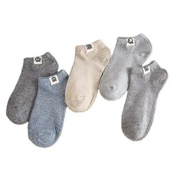  10pieces = 5pair / lot Летни памучни мъжки къси чорапи Модни дишащи чорапи за лодки Удобни ежедневни чорапи Мъжки сив горещ