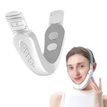 Машина за повдигане на лице LED фотонна терапия за отслабване на лицето, вибрационен масажор V-Line Намаляване на двойния колан на брадичката V Лифтинг грижа за кожата на лицето