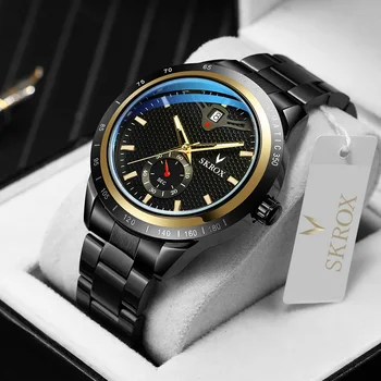 2023 Нов SKROX високо качество сапфир клетъчен набиране календар водоустойчив прецизна стоманена лента автоматична механична мъжки часовник