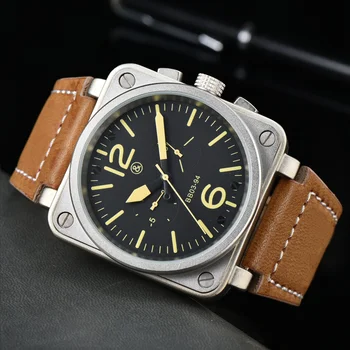 2024 Топ оригинални маркови автоматични часовници за мъже Механична кожена гумена каишка 46 мм голям циферблат Висококачествени AAA мъжки часовници