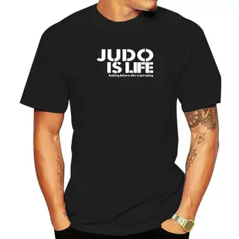 Смешно джудо е живот памук T риза хип-хоп мъже O-образно деколте лято къс ръкав спортни тениски писмо тениски