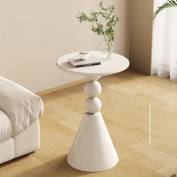 кремав стил диван странична маса холна мебел холна маса дизайн кръгла маса странична маса светлина лукс модерна простота