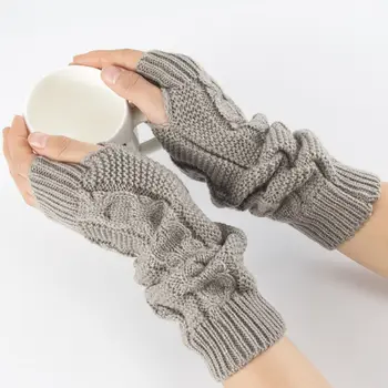 Fingerless дълга китка ръкавици нови ръка нагреватели еластични глезена китката ръкави обрати модел пънк топла ръка ръкавици момиче момчета