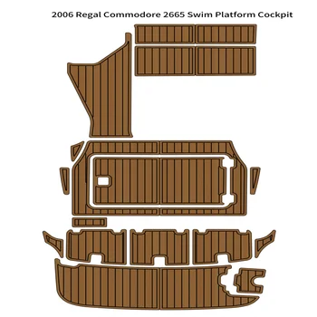 2006 Ре-гал Комодор 2665 Платформа за плуване Cockpit Pad лодка EVA пяна тиково дърво