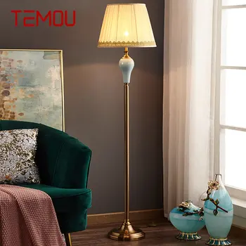 TEMOU керамика подова лампа LED затъмняване модерен творчески американски мода постоянна светлина за дома хол спалня