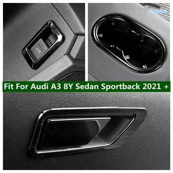 Дръжката на кутията за съхранение на ръкавици Copilot Пайети Държач за чаши Капак на багажника Бутон Trim Fit За Audi A3 8Y Седан Sportback 2021 2022