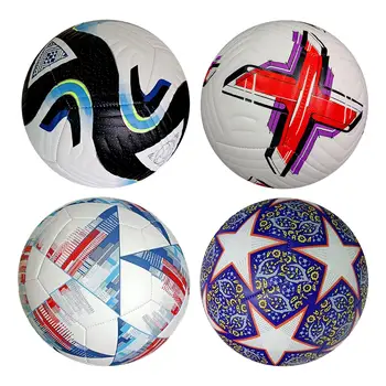  Футболна топка Размер 5 Безшевни футболни кожени Официална топка за мач